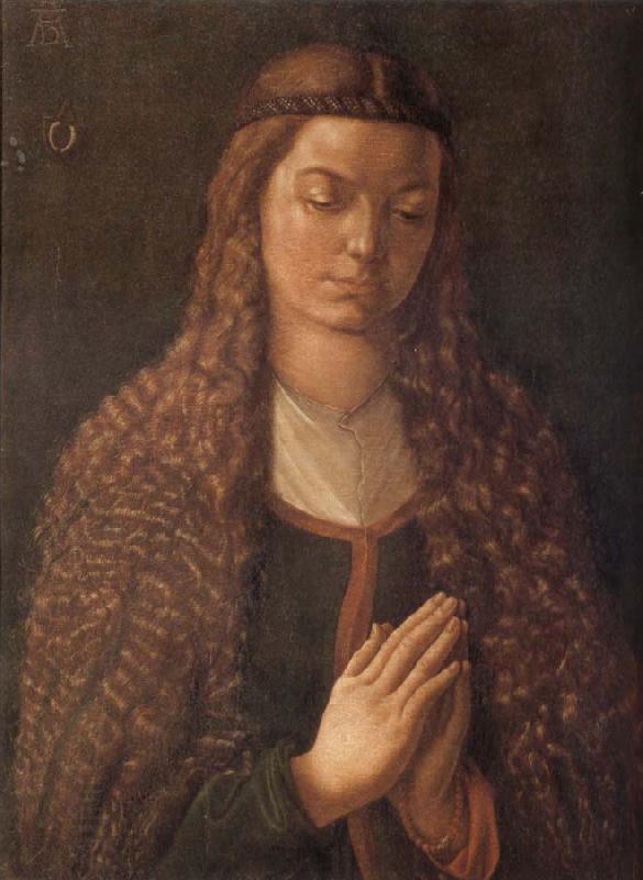 Albrecht Durer Young Woman in Prayer with Loose Hair oil painting picture